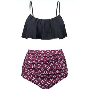 Vintage Flounce high waisted two piece swimsuit